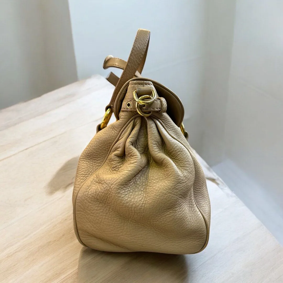 Miu Miu Grained Leather Convertible Satchel (H23 x L36 x W15 cm)