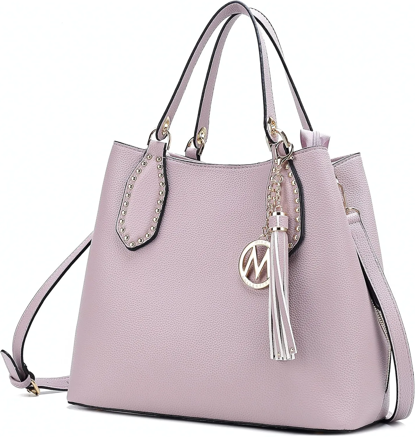 MKF Collection Hobo Bag for Women, Vegan Leather Tassel Shoulder Bag Handbag Purse, Double Handle Crossbody bag by Mia K