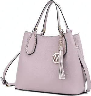 MKF Collection Hobo Bag for Women, Vegan Leather Tassel Shoulder Bag Handbag Purse, Double Handle Crossbody bag by Mia K