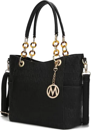 MKF Collection Shoulder Bag for Women, PU Leather Pocketbook Top-Handle Crossbody Purse Tote Satchel Handbag