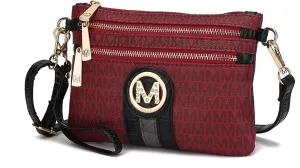 MKF Crossbody Bag for Women, Wristlet Strap – PU Leather Shoulder Handbag – Small Pocketbook Messenger Purse Black