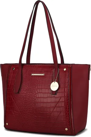 MKF Satchel Handbag for Women: PU Leather Shoulder Bag – Top Handle Tote Purse, Ladies Fashion Pocketbook