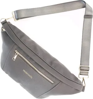 Modern Chic Sling Bags for Women - Presley Oversized Sling Bag, Vegan Leather Crossbody Bag with Strap & Multiple Pockets (Charcoal)