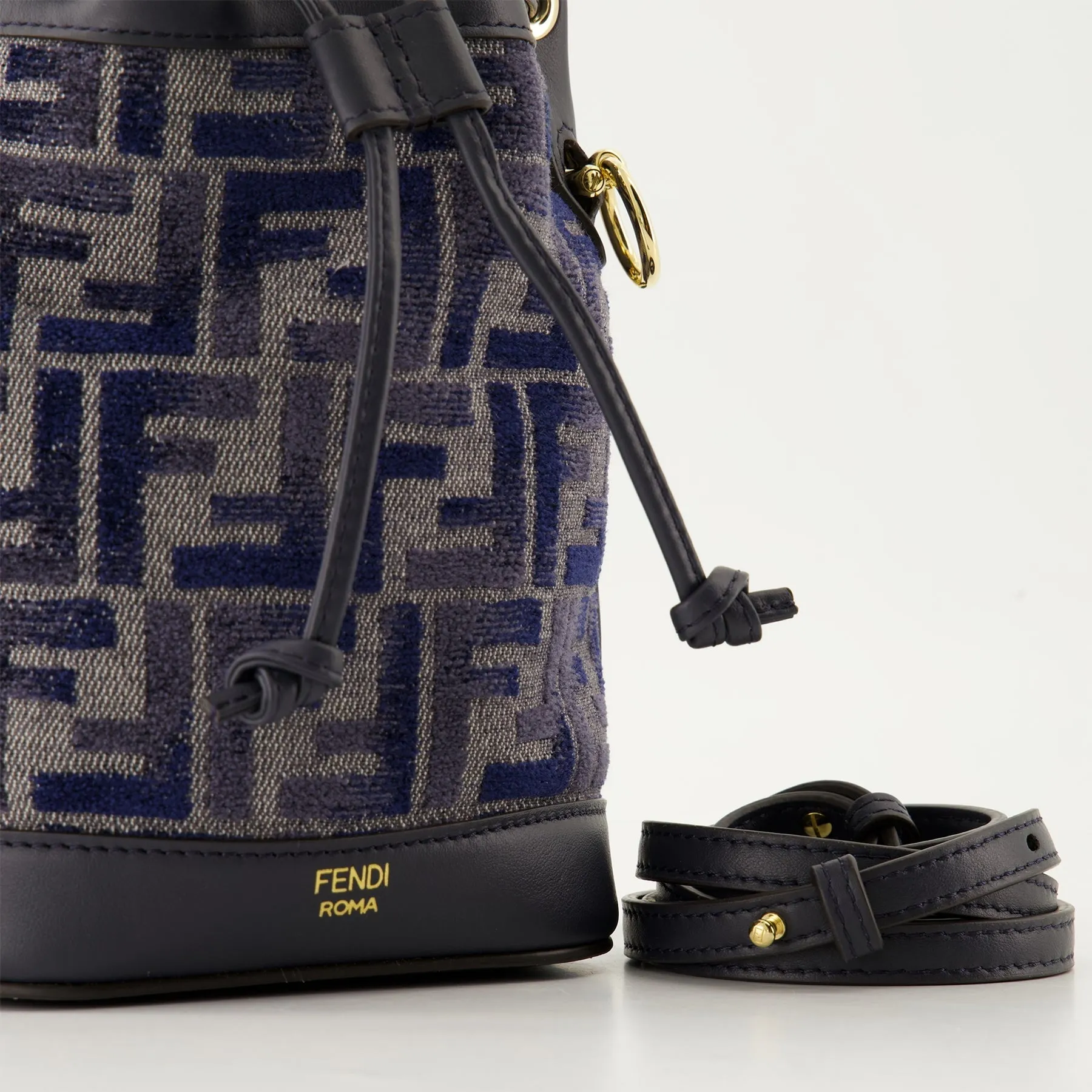 Mon Trésor Mini Black Blue Bucket Bag