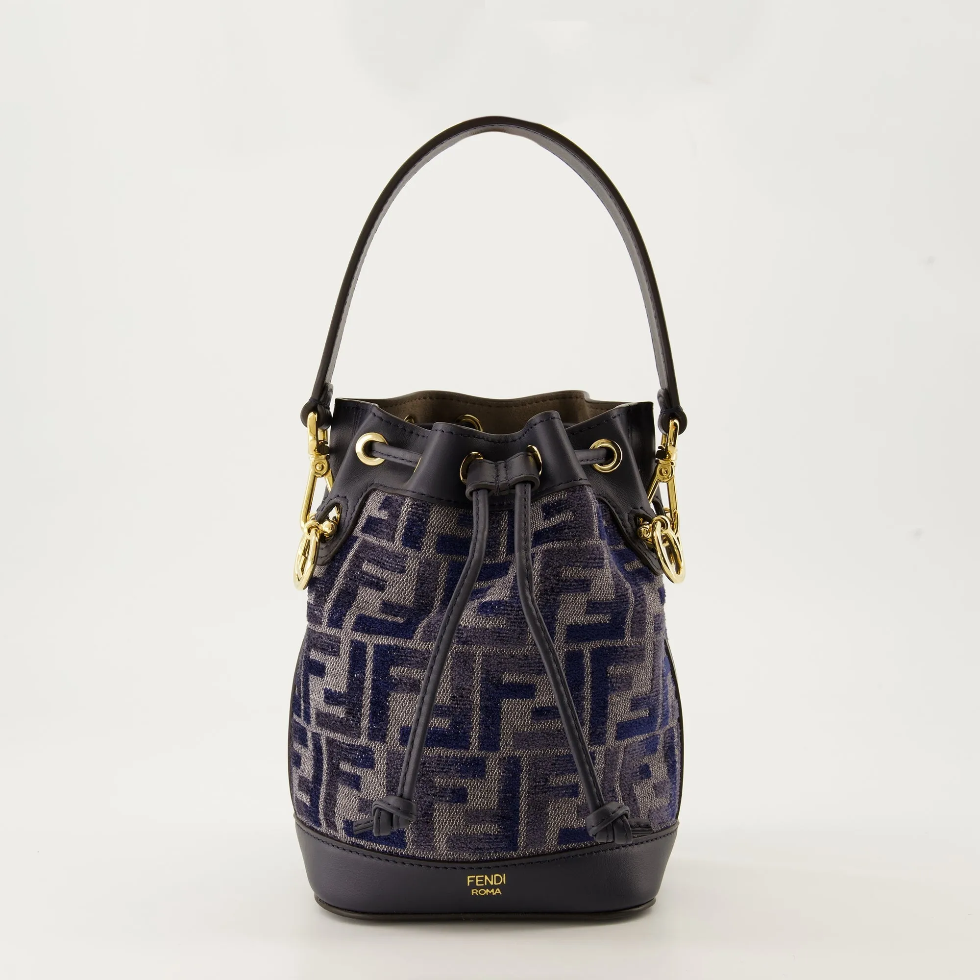 Mon Trésor Mini Black Blue Bucket Bag