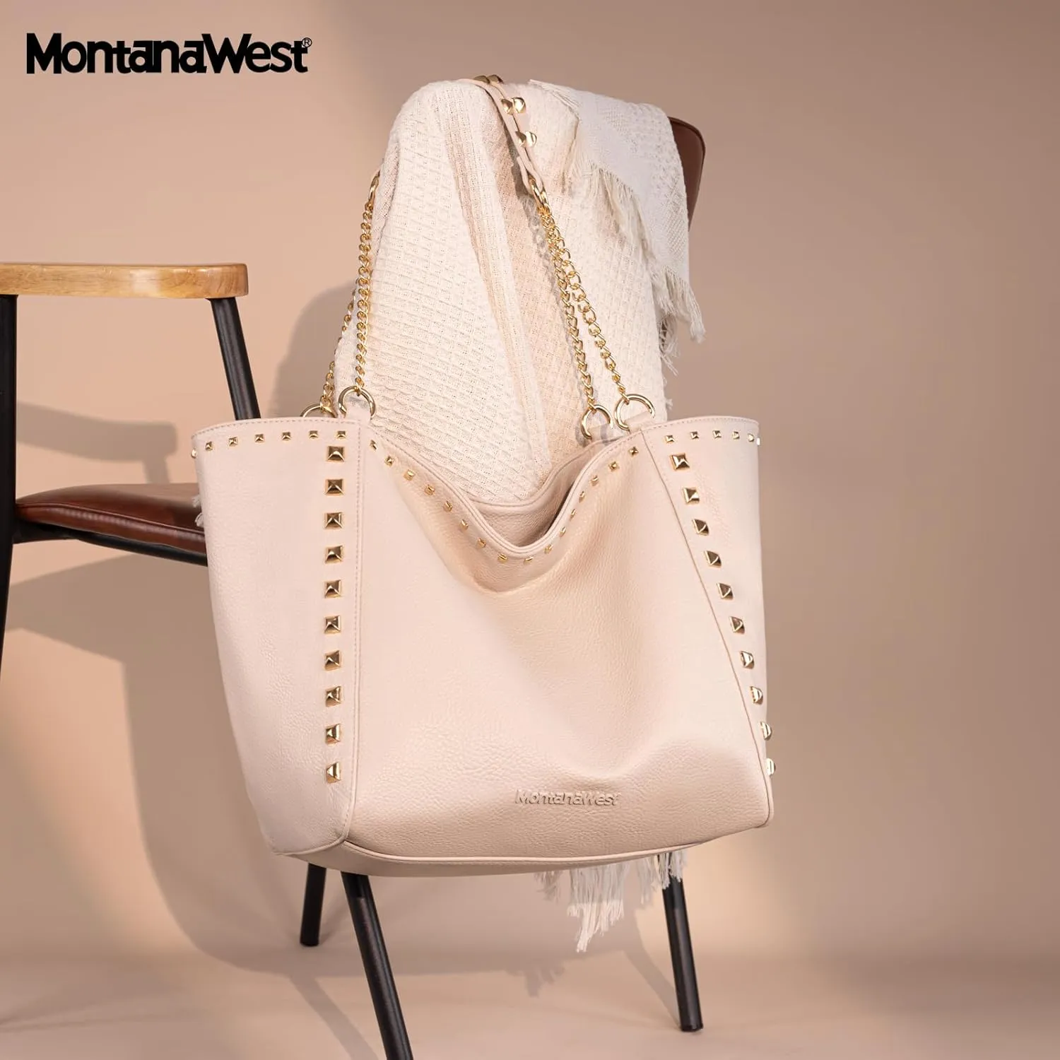 Montana West Large Tote Bag for Women Oversized Shoulder Purses with Chain Handbags