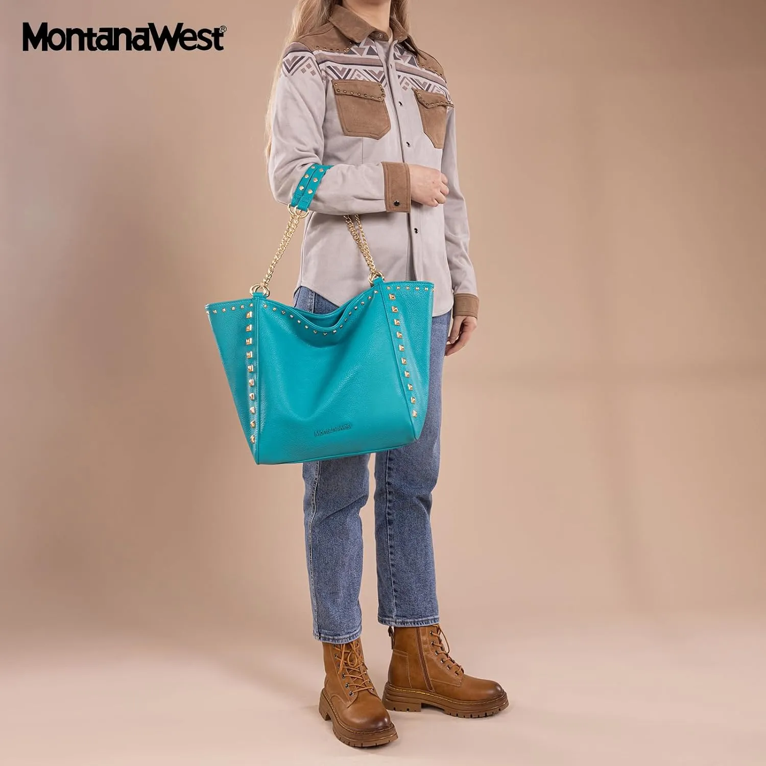 Montana West Large Tote Bag for Women Oversized Shoulder Purses with Chain Handbags