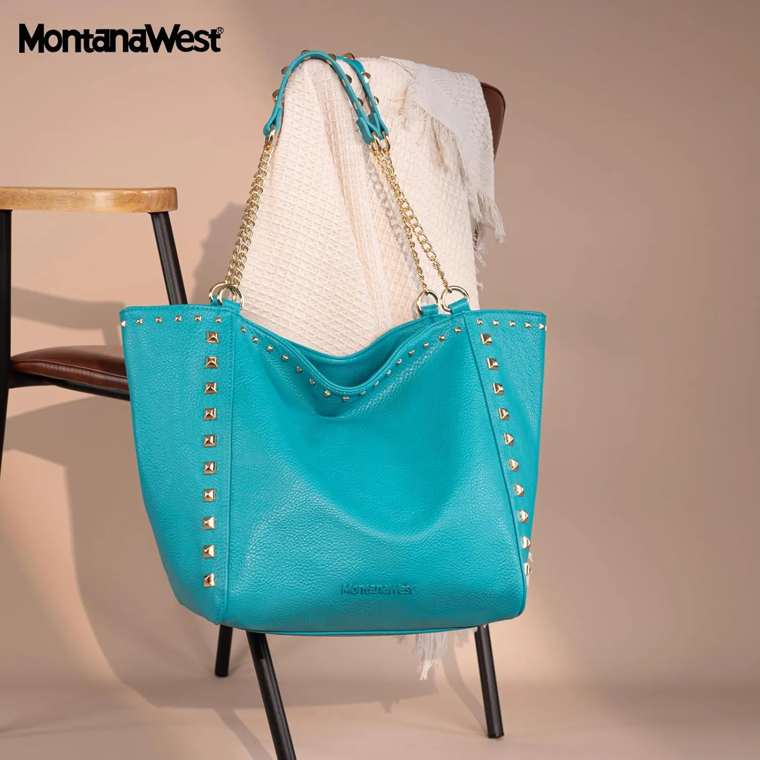 Montana West Large Tote Bag for Women Oversized Shoulder Purses with Chain Handbags