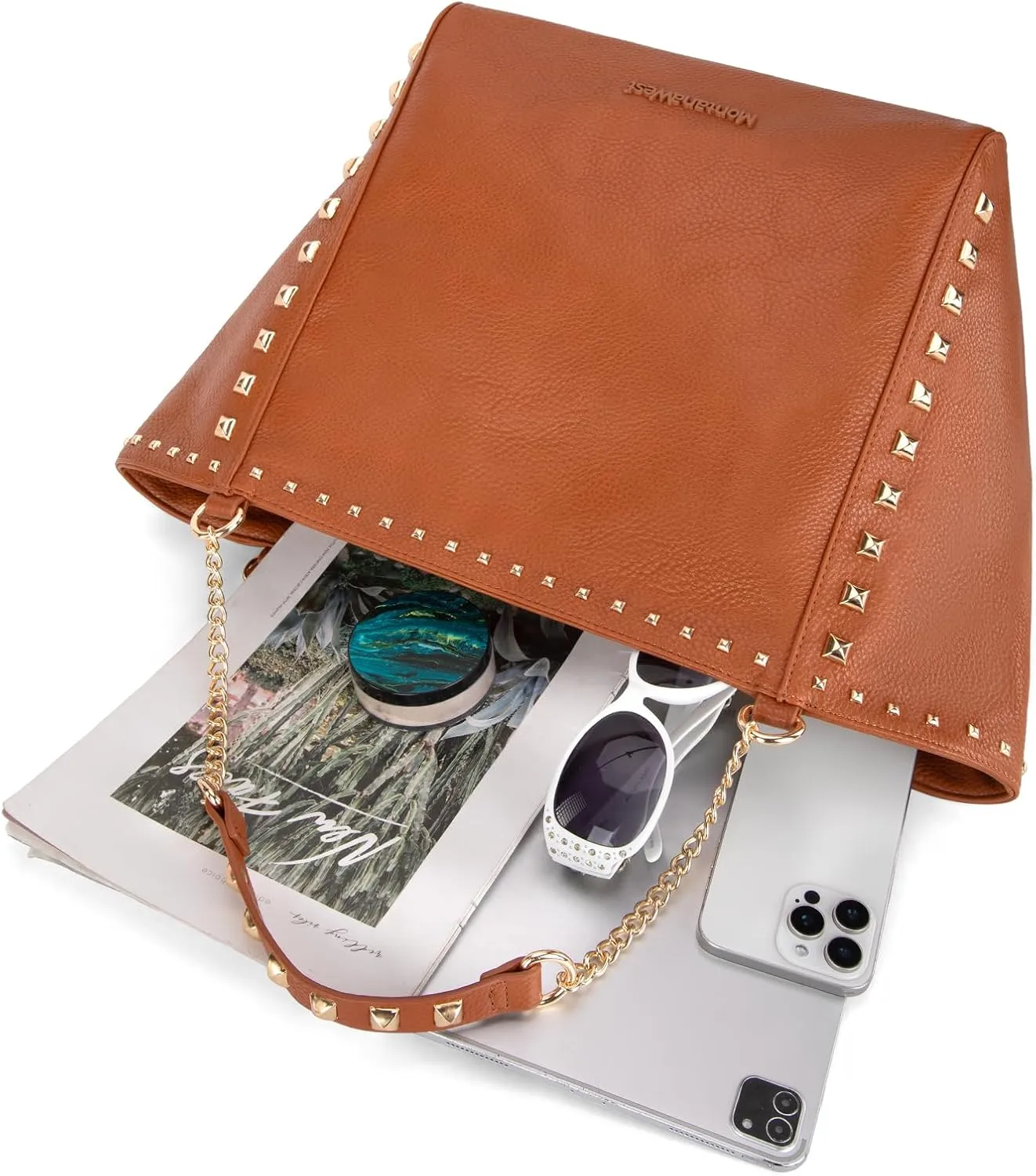 Montana West Large Tote Bag for Women Oversized Shoulder Purses with Chain Handbags