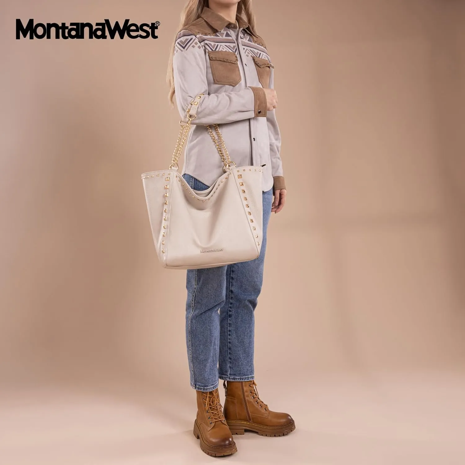 Montana West Large Tote Bag for Women Oversized Shoulder Purses with Chain Handbags