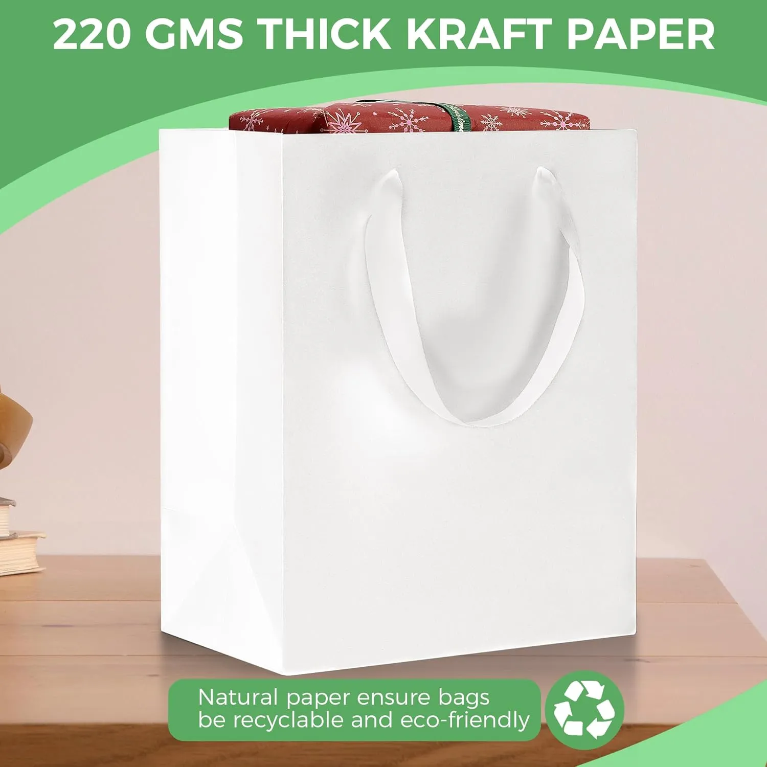 MOXARYSU White Gift Bags With Handles: 8x5x10 Inch 30pcs Medium Paper Gags Bulk For Birthday Wedding Party Shopping