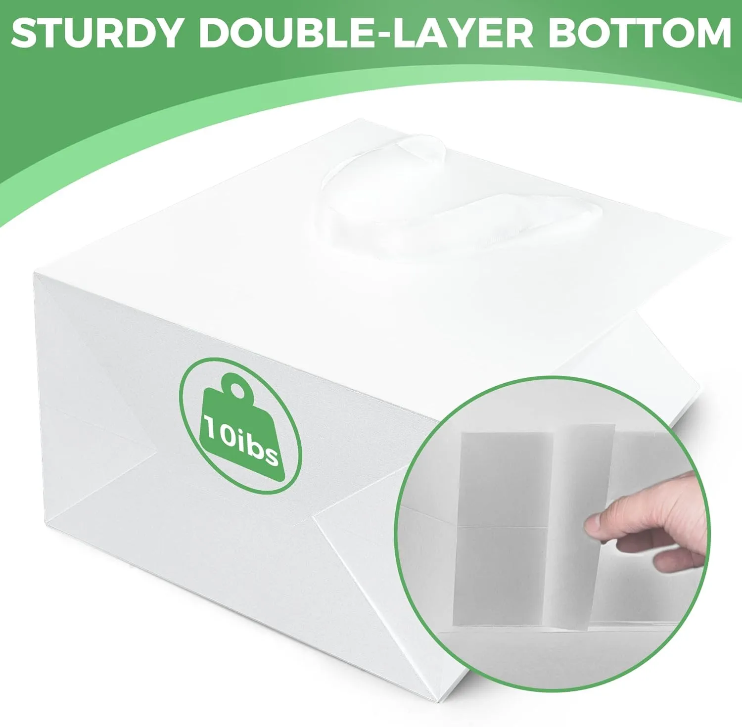MOXARYSU White Gift Bags With Handles: 8x5x10 Inch 30pcs Medium Paper Gags Bulk For Birthday Wedding Party Shopping