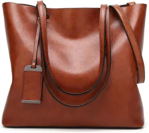MSBEAN Shoulder bag Leather Bucket Bag Double Strap Handbag Shoulder Bags for Women All-Purpose Shopping