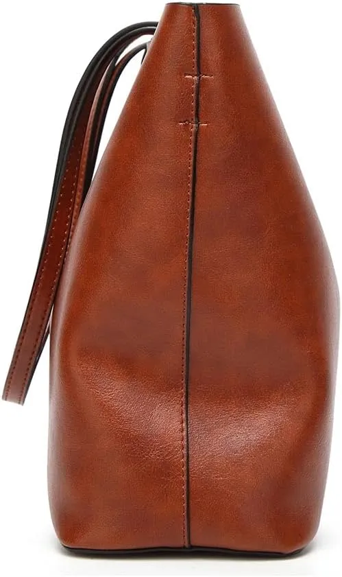 MSBEAN Shoulder bag Leather Bucket Bag Double Strap Handbag Shoulder Bags for Women All-Purpose Shopping