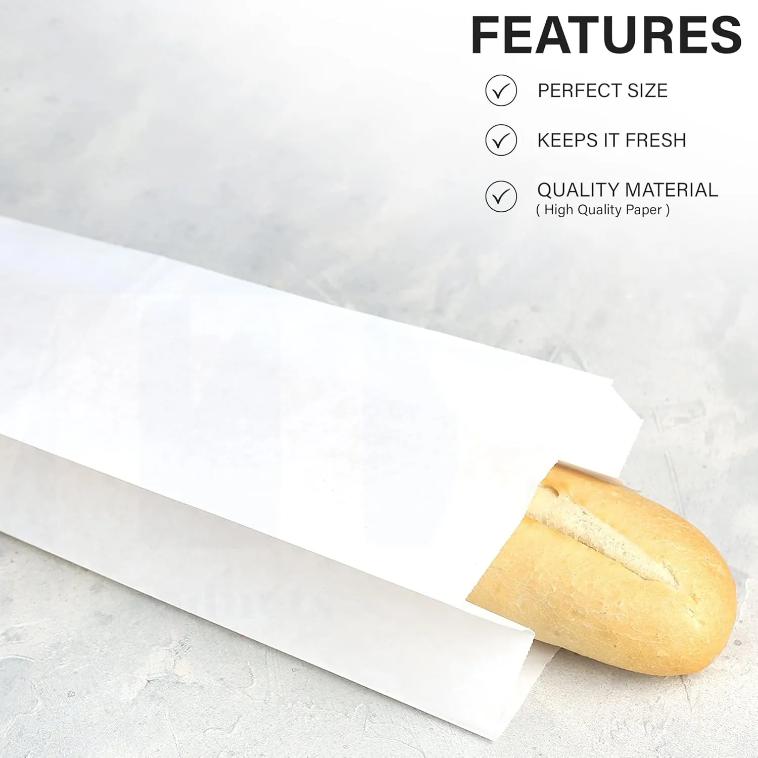 MT Products White Paper bread bags for homemade bread - 5.25" x 3.25" x 18" (Pack of 50) - Made in the USA