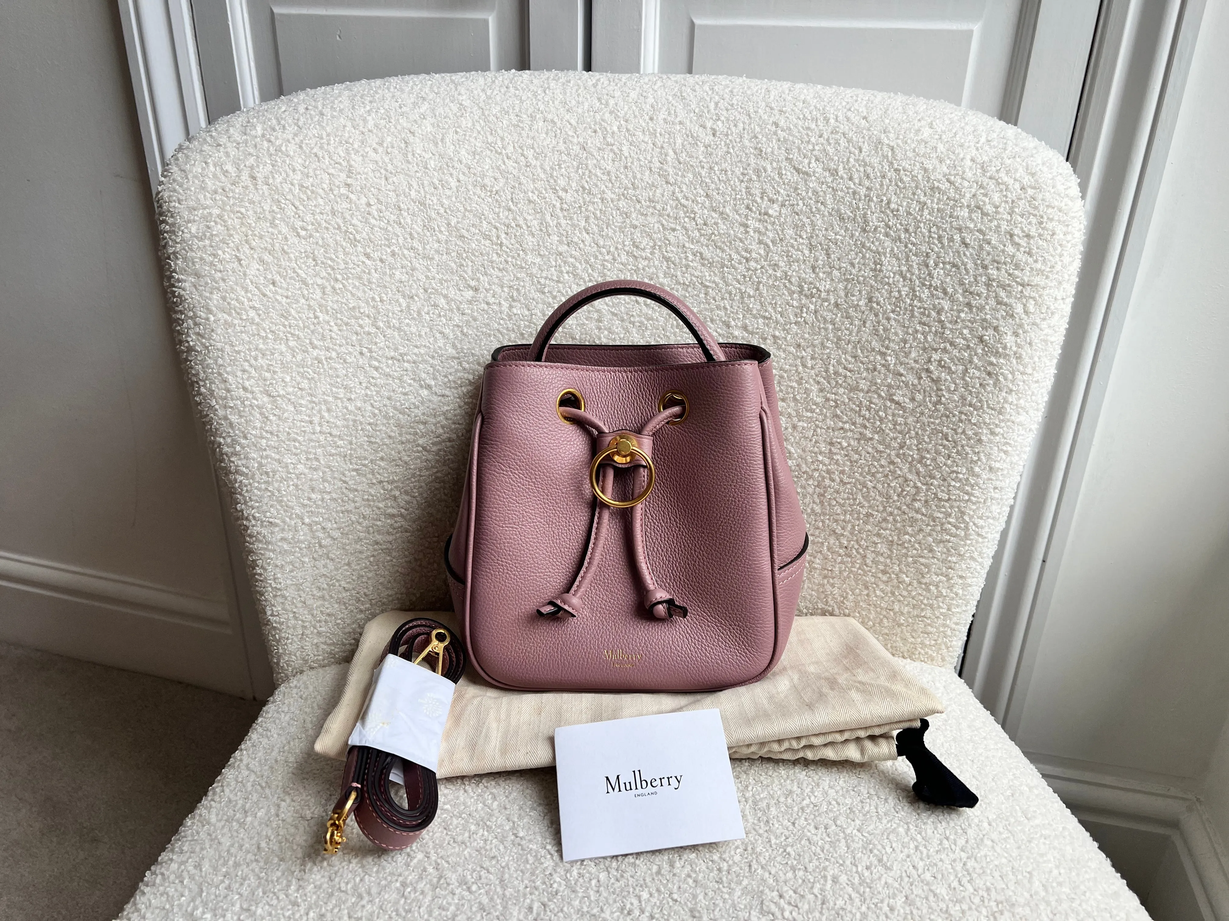 Mulberry Mocha Rose Small Hampstead Bucket Bag (RRP £895)