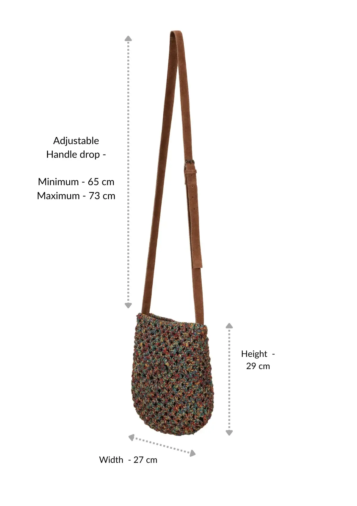 Multi-Coloured Macrame Sling Bag