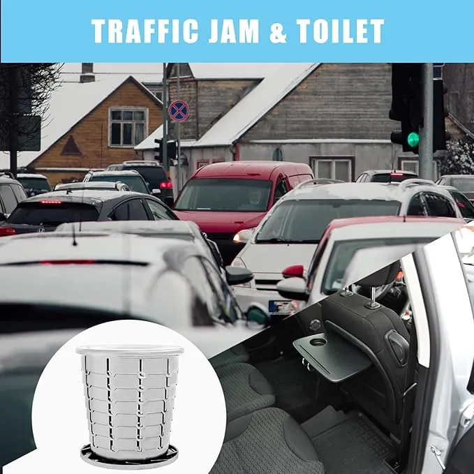 mupera Portable Toilet - Upgrade Foldable Toilet with Waste Bags and Toilet Storage Bag, Multifunctional 8 Gallon Travel Retractable Potty with Lid, for Car RV Boating