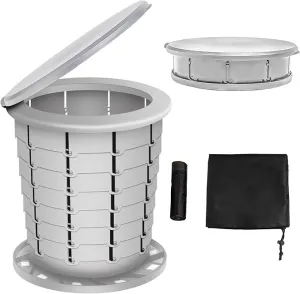 mupera Portable Toilet - Upgrade Foldable Toilet with Waste Bags and Toilet Storage Bag, Multifunctional 8 Gallon Travel Retractable Potty with Lid, for Car RV Boating