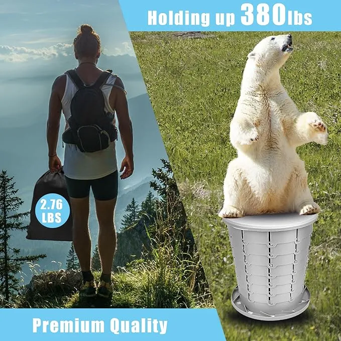 mupera Portable Toilet - Upgrade Foldable Toilet with Waste Bags and Toilet Storage Bag, Multifunctional 8 Gallon Travel Retractable Potty with Lid, for Car RV Boating