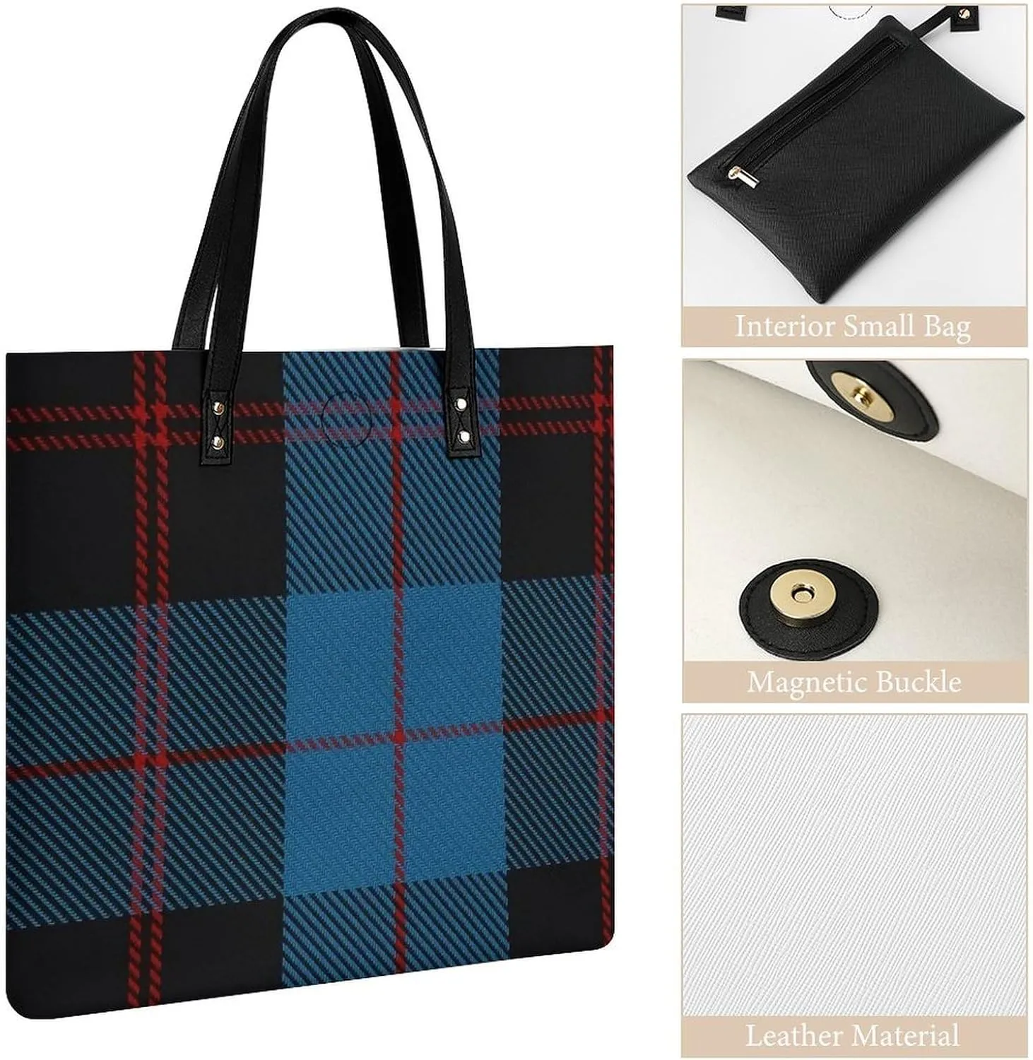 Murray Tartan Fashionable All Printed Leather Handbag Unisex