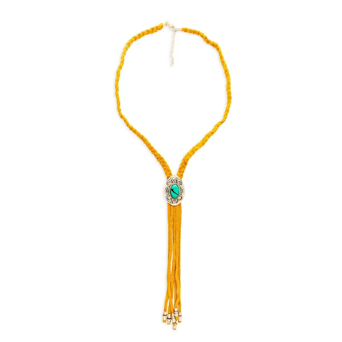 Myra Bag Prairie Concho Suede Leather Drop Necklace S-9206