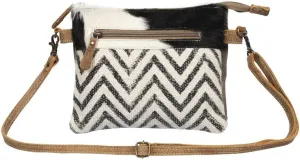 Myra Bag Staggering Upcycled Canvas & Cowhide Crossbody Bag S-1376