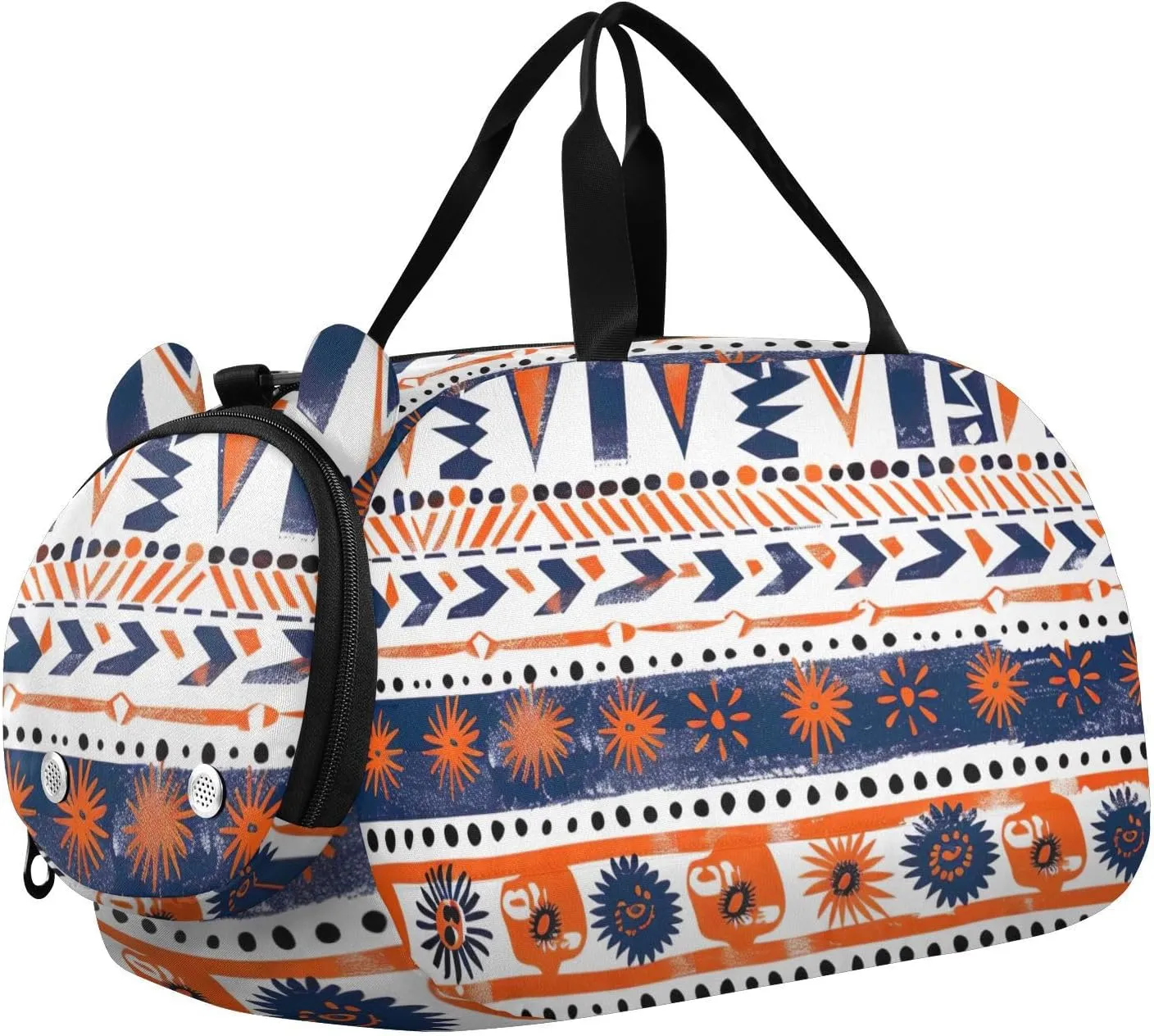 Native American Tribal Duffle Bag for Girl, Sports Duffle Gym Bags with Shoe Compartment, Personalized Overnight Bag Travel Weekender for Kids