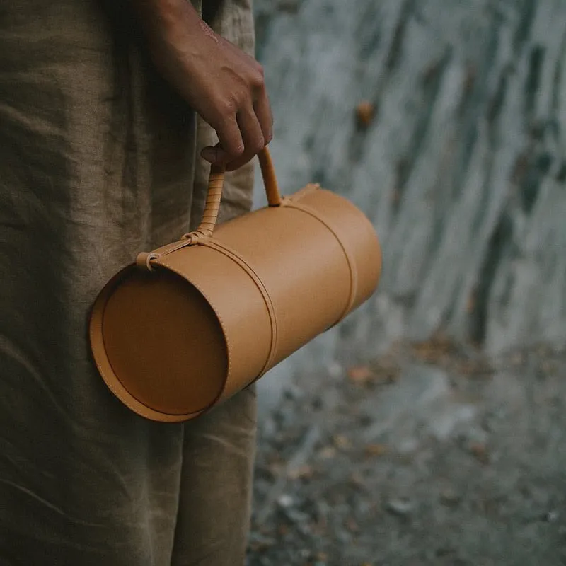 Ndari Cylinder Leather Barrel Bag