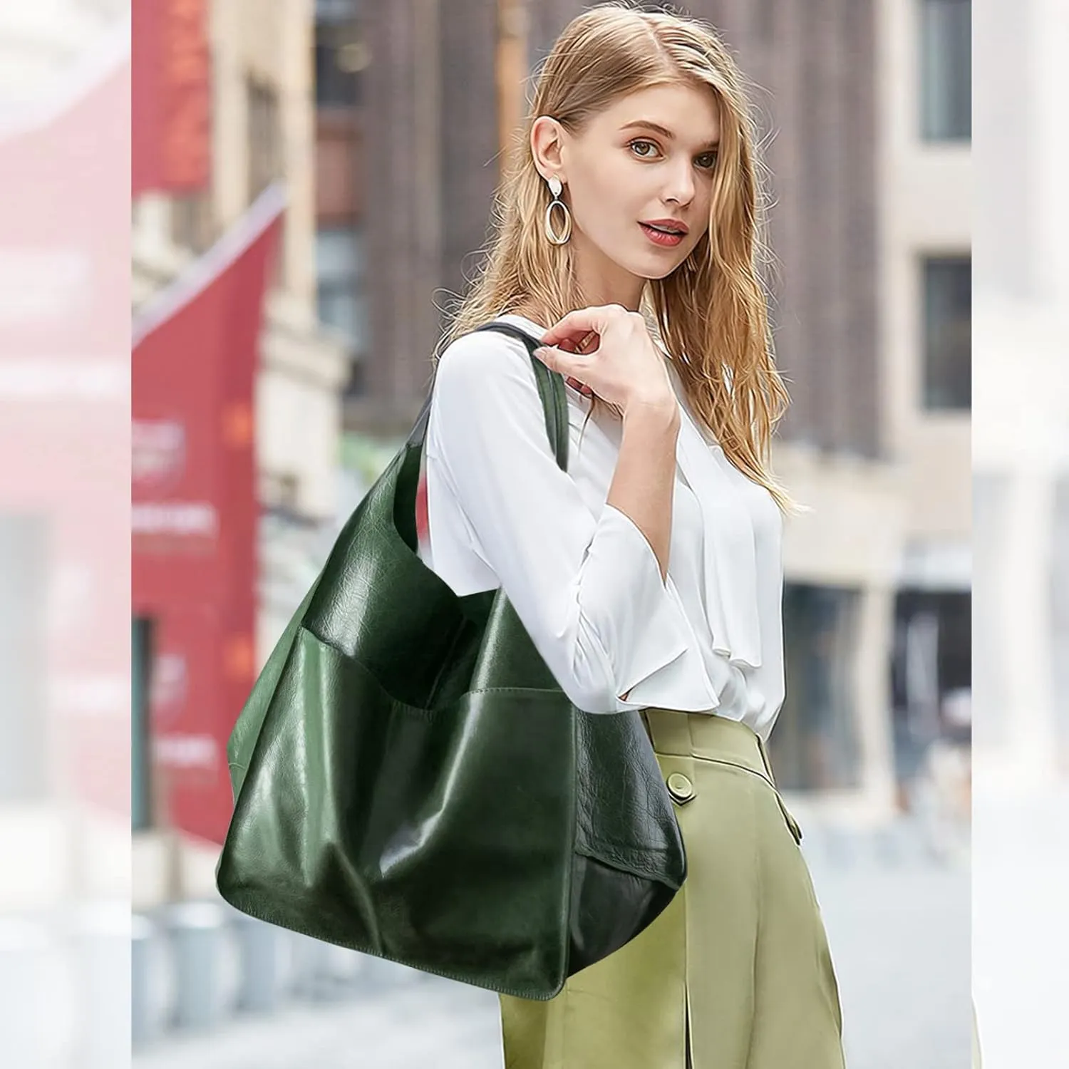 NICOLE & DORIS Large Carry on Handbags Oversized Tote Bags for Women Hobo and Shoulder Bags Soft PU Leather Shopping Bag