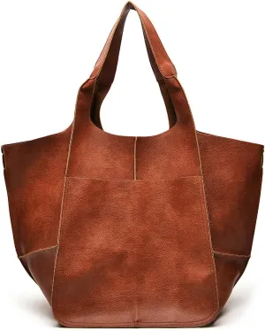 NICOLE & DORIS Large Carry on Handbags Oversized Tote Bags for Women Hobo and Shoulder Bags Soft PU Leather Shopping Bag