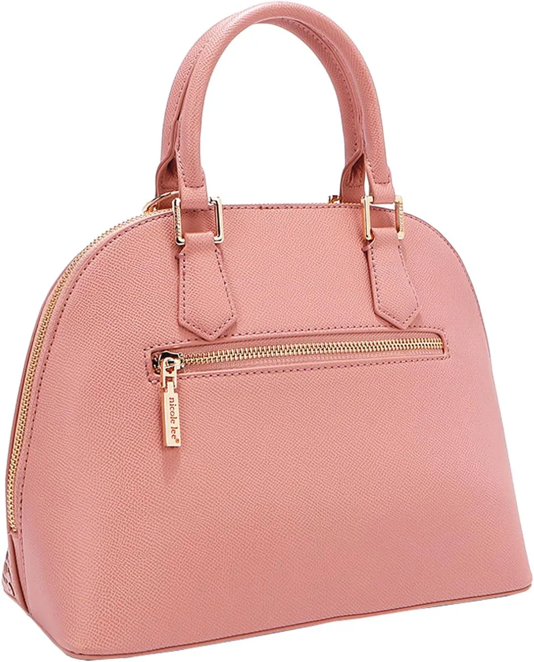 Nicole Lee Dome Satchel, Vegan Leather, Laser-cut Floral Pattern