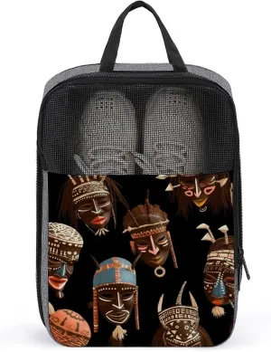 Non-woven Shoe Bag,African Ritual Ethnic Tribal Print Handheld Shoe Bag,travel Shoe Bag for Packing,shoe Travel Storage Bag