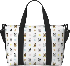 Novastar Laptop Tote Bag for Women Work - Cute French Bulldog Teacup Overnight Weekender Bags for Women Travel, Gym Bag for Women Men, Personal Item Crossbody Travel Bags for Women Men Carry On
