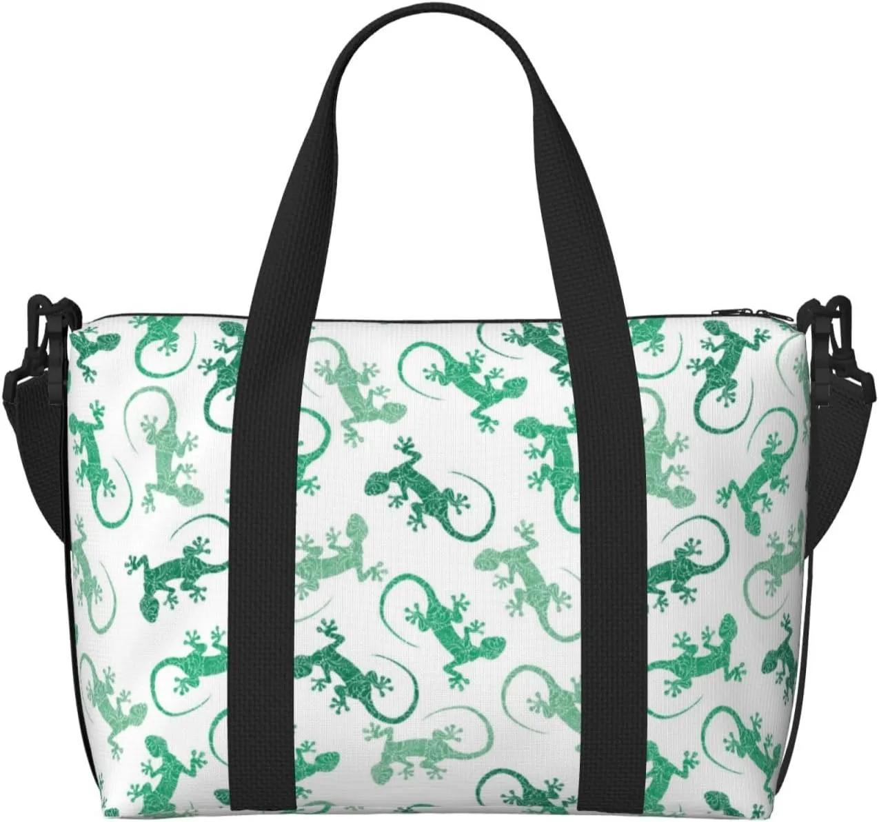 Novastar Laptop Tote Bag for Women Work - Cute Lizard Gecko Green_B Overnight Weekender Bags for Women Travel, Gym Bag for Women Men, Personal Item Crossbody Travel Bags for Women Men Carry On