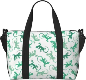 Novastar Laptop Tote Bag for Women Work - Cute Lizard Gecko Green_B Overnight Weekender Bags for Women Travel, Gym Bag for Women Men, Personal Item Crossbody Travel Bags for Women Men Carry On