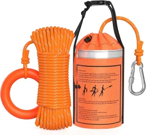 NTR Water Rescue Throw Bag with 50/70/98 Feet of Rope in 3/10 Inch Tensile Strength Rated to 1844lbs, Throwable Device for Kayaking and Rafting, Safety Equipment for Raft and Boat