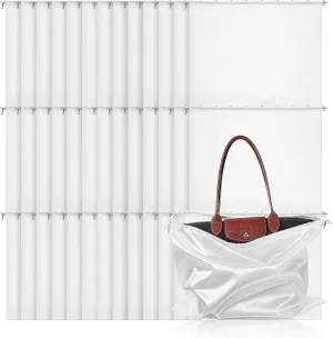 Nuogo 48 Pack Dust Bags for Purses and Handbags, Silk Dust Cover Dustproof Drawstring Bag Bulk Silky Large Travel Storage Pouch Organizer for Cloth Shoes Boots Protector, White, 19.6 x 15.7 Inch