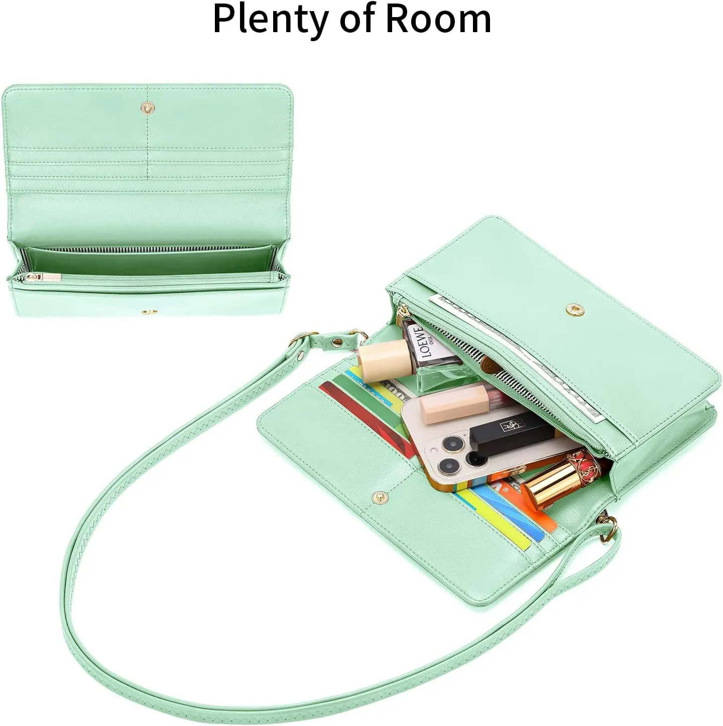 nuoku Crossbody Bag for Women, Phone Wallet Purses PU Leather Satchel, Small Shoulder Bags
