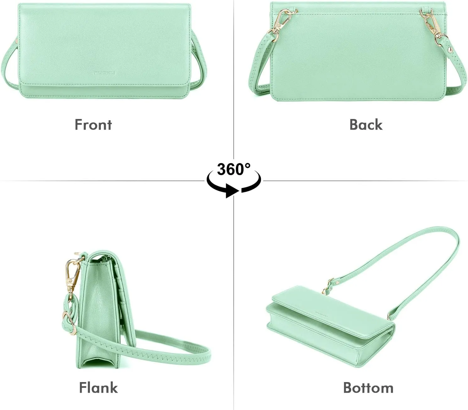 nuoku Crossbody Bag for Women, Phone Wallet Purses PU Leather Satchel, Small Shoulder Bags