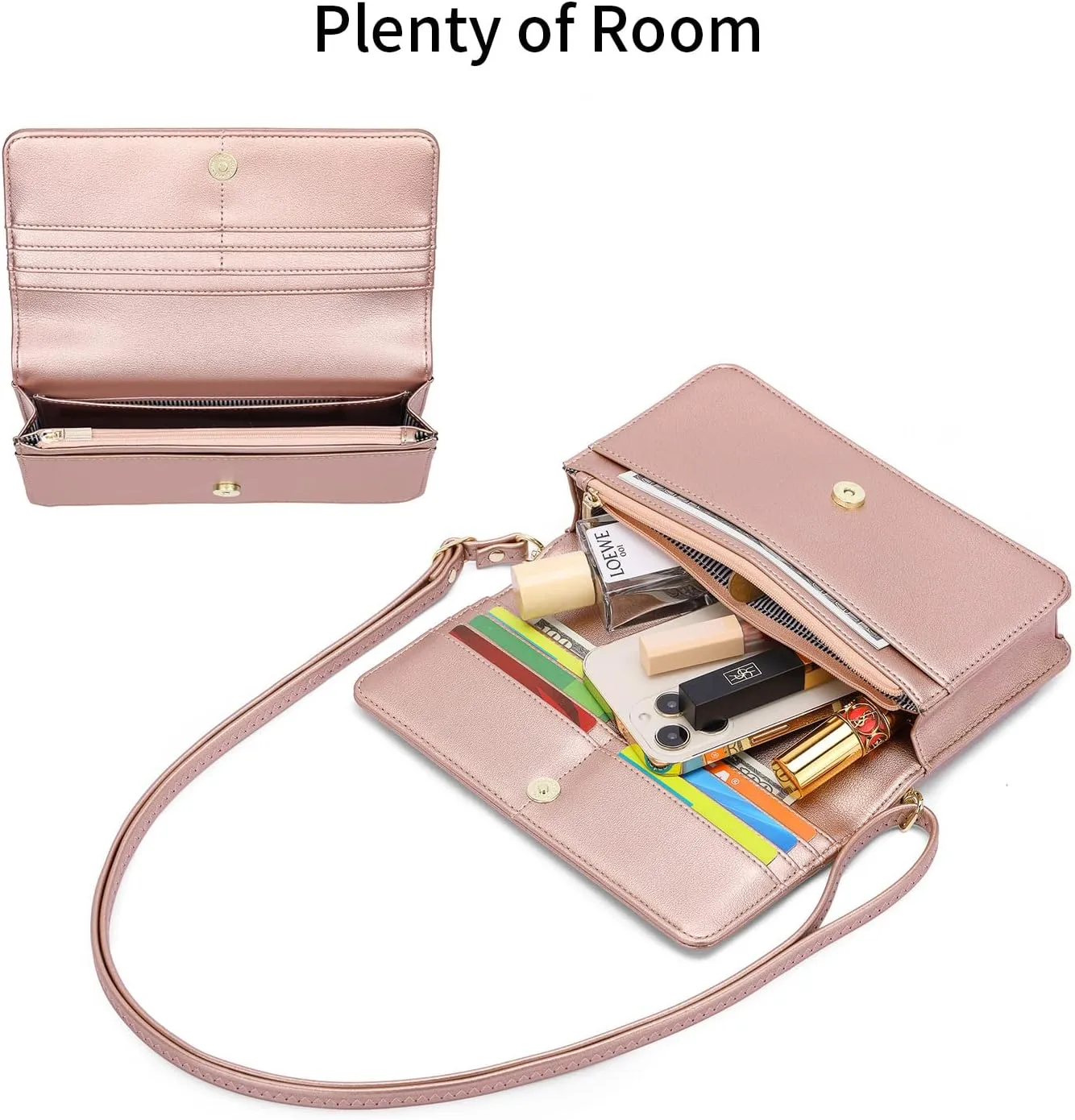 nuoku Crossbody Bag for Women, Phone Wallet Purses PU Leather Satchel, Small Shoulder Bags