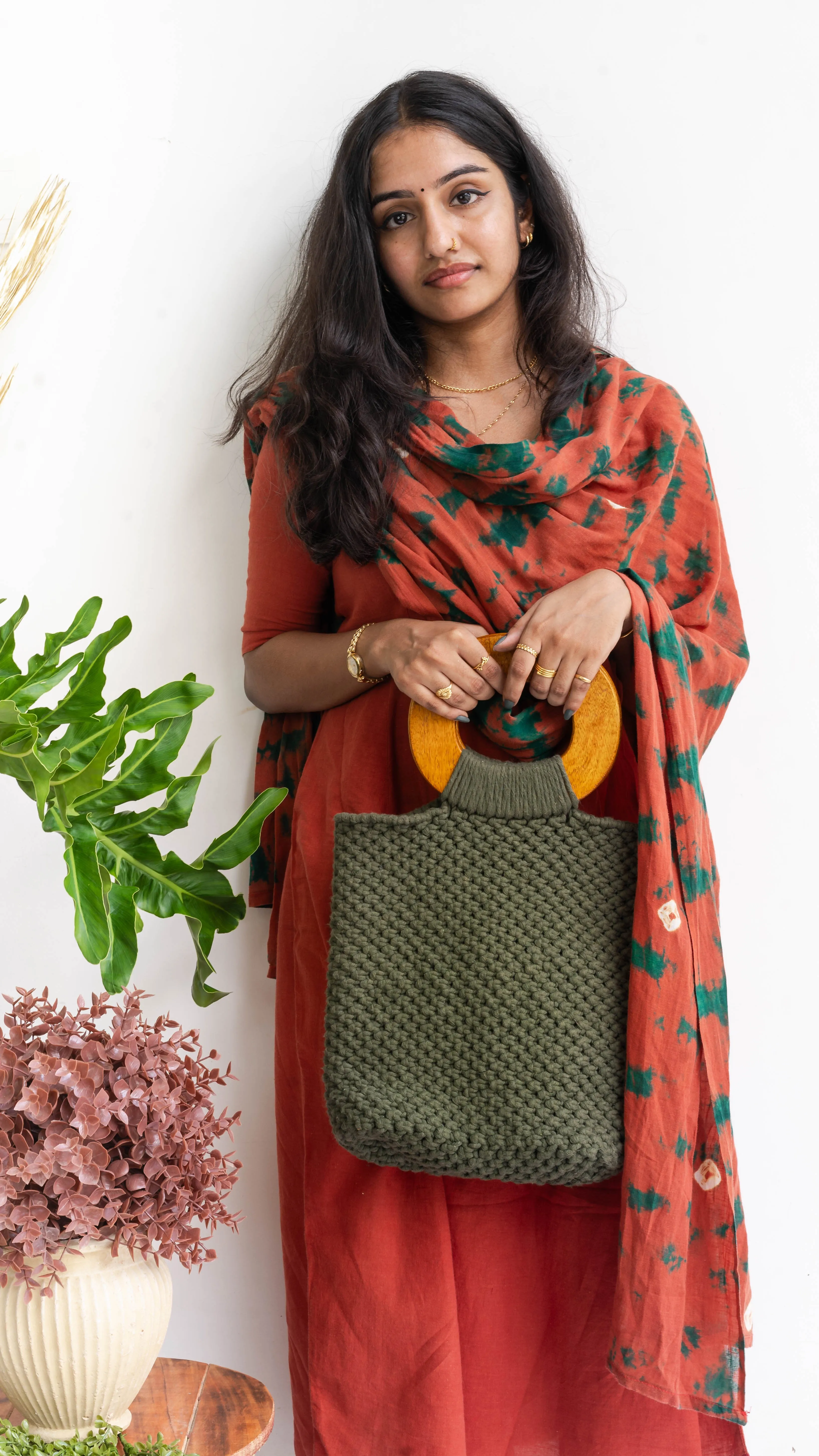 Olive Macrame bag