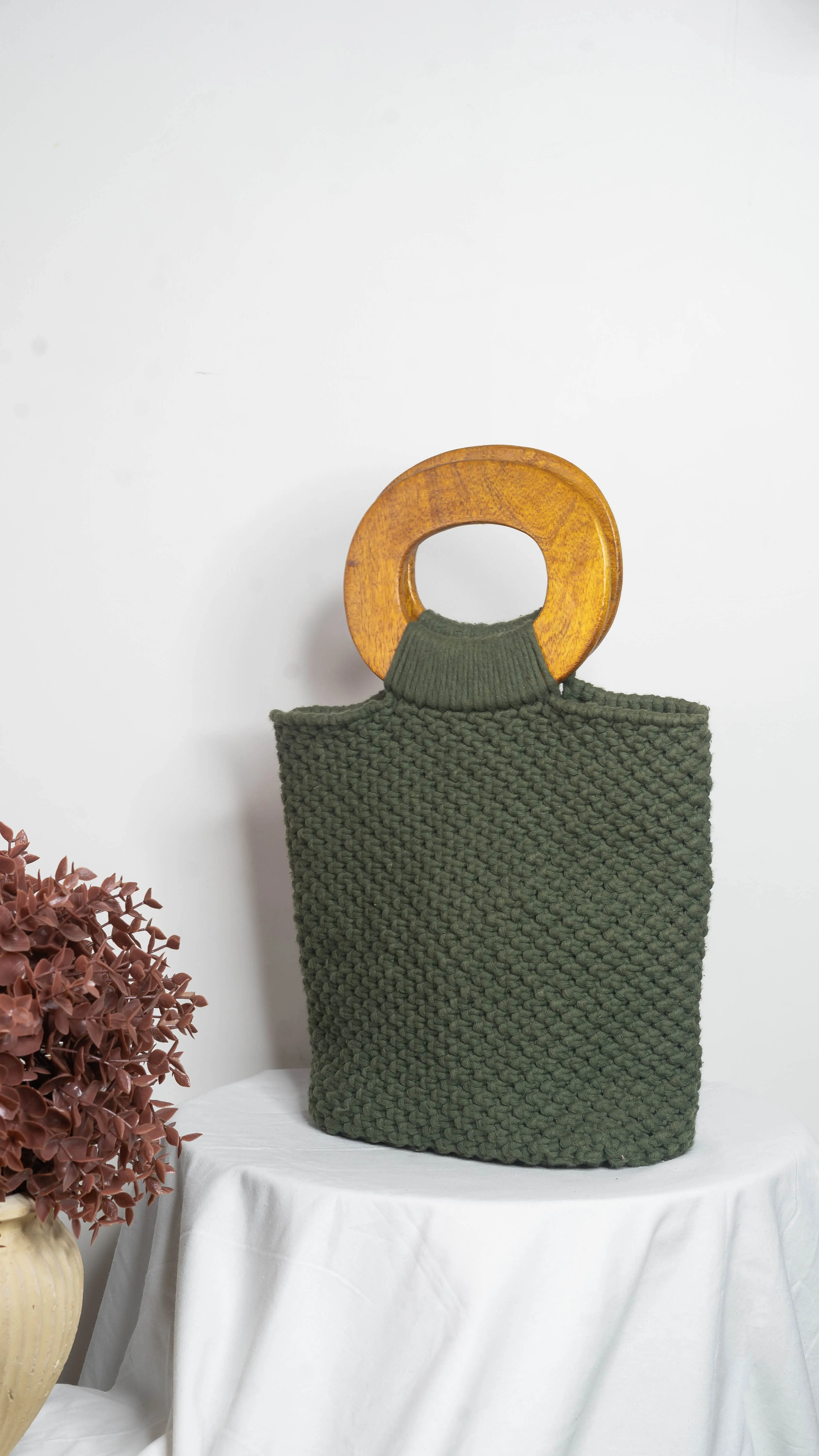 Olive Macrame Bag