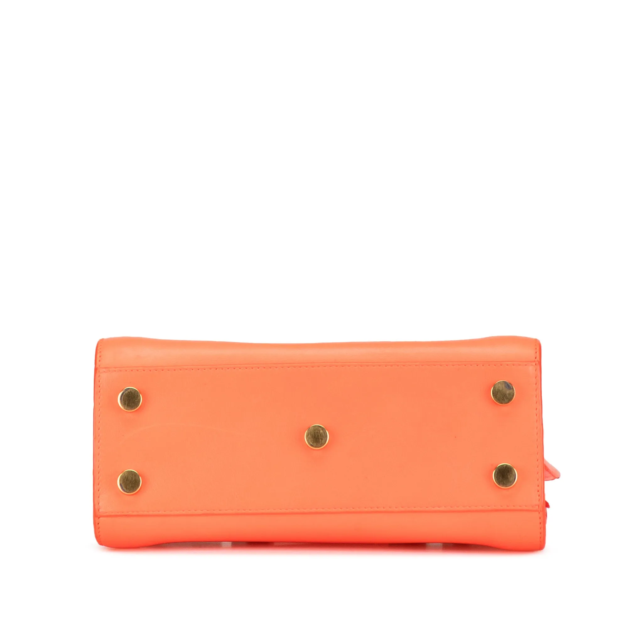 Orange Saint Laurent Nano Leather Sac De Jour Satchel