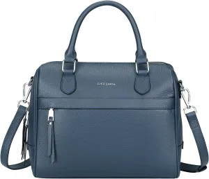 Over Earth Genuine Leather Satchel Top-Handle Handbags for Women Ladies Crossbody Bag