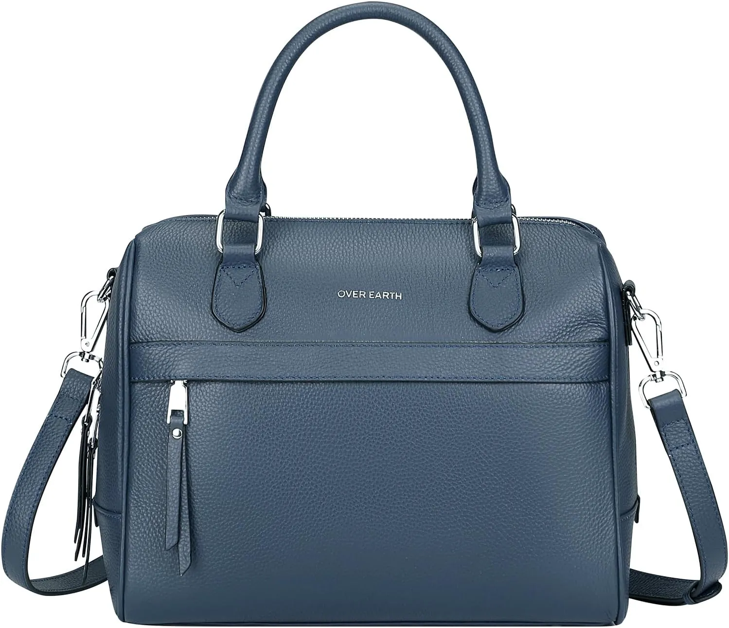 Over Earth Genuine Leather Satchel Top-Handle Handbags for Women Ladies Crossbody Bag