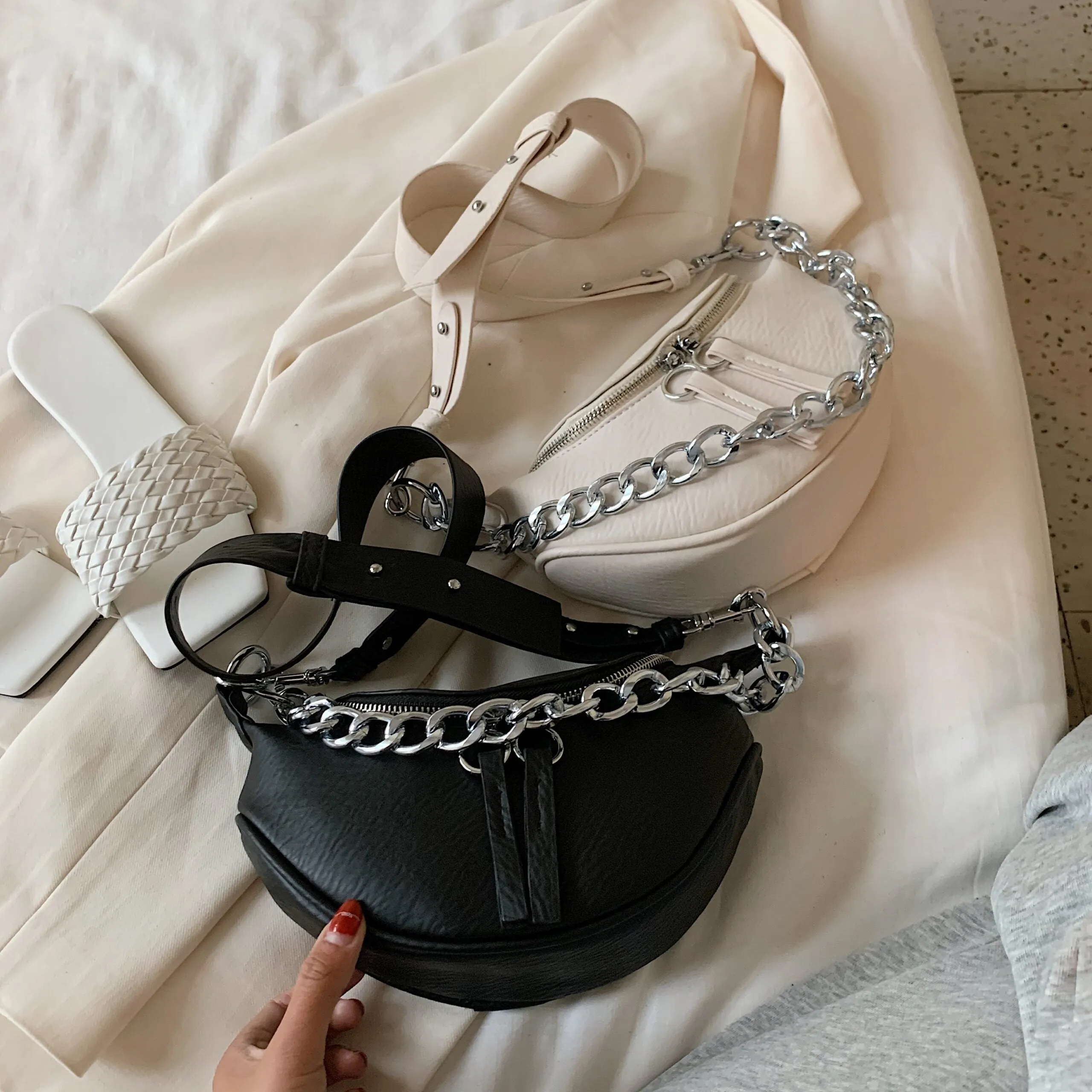 Oversized Chain Crossbody Bag