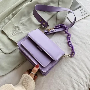 Oversized Chain Strap Messenger Bag