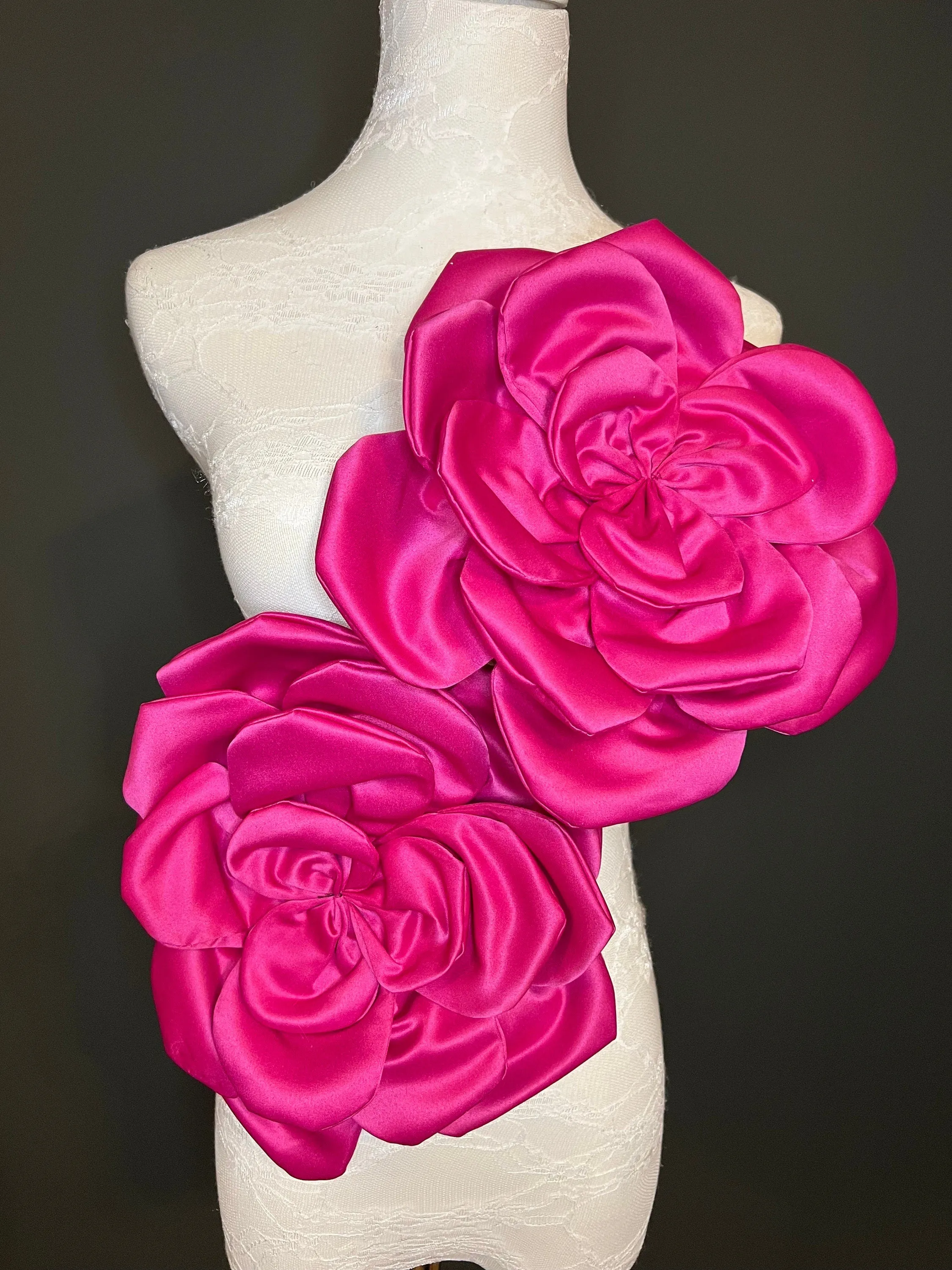 Oversized Large Corsage Flower, Cerise, 9 colours, 11” Wide, 27cm, Pin on Corsage, Bridal, Clothing, Dress, Hat, Accessory, FAN Design
