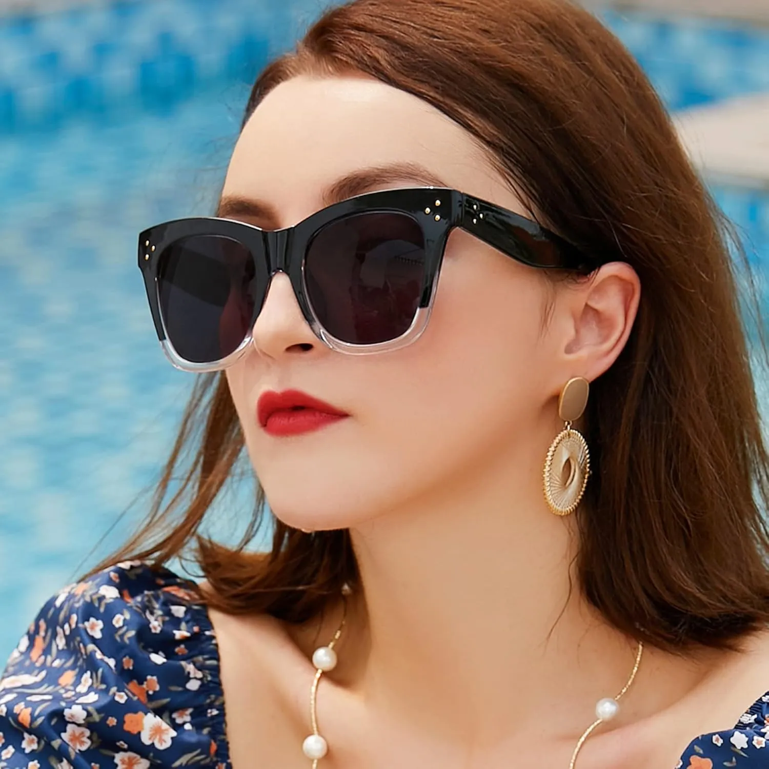 Oversized Reader Sunglasses for Women 2.50 Cat Eye Reading Glasses UV Protection Fashion Design 1.0 1.25 1.5 1.75 2.0 2.25 2.5 2.75 3.0 Transparent 2.50